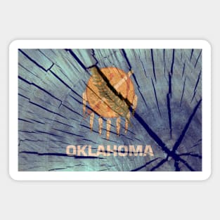 Oklahoma State Wood Flag Magnet